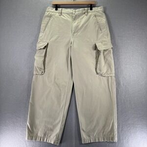 Vintage Gap Cargo Pants Men 36x30 Beige Straight Wide Leg Heavyweight Trendy 90s